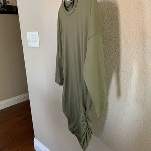 Green, quarter length sleeve fitted dress